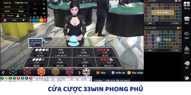 Đa dạng cửa cược trong game xóc đĩa 